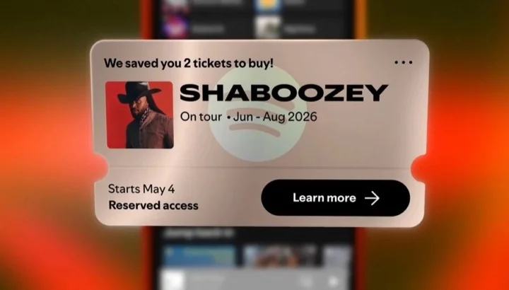 Spotify gereserveerde tickets