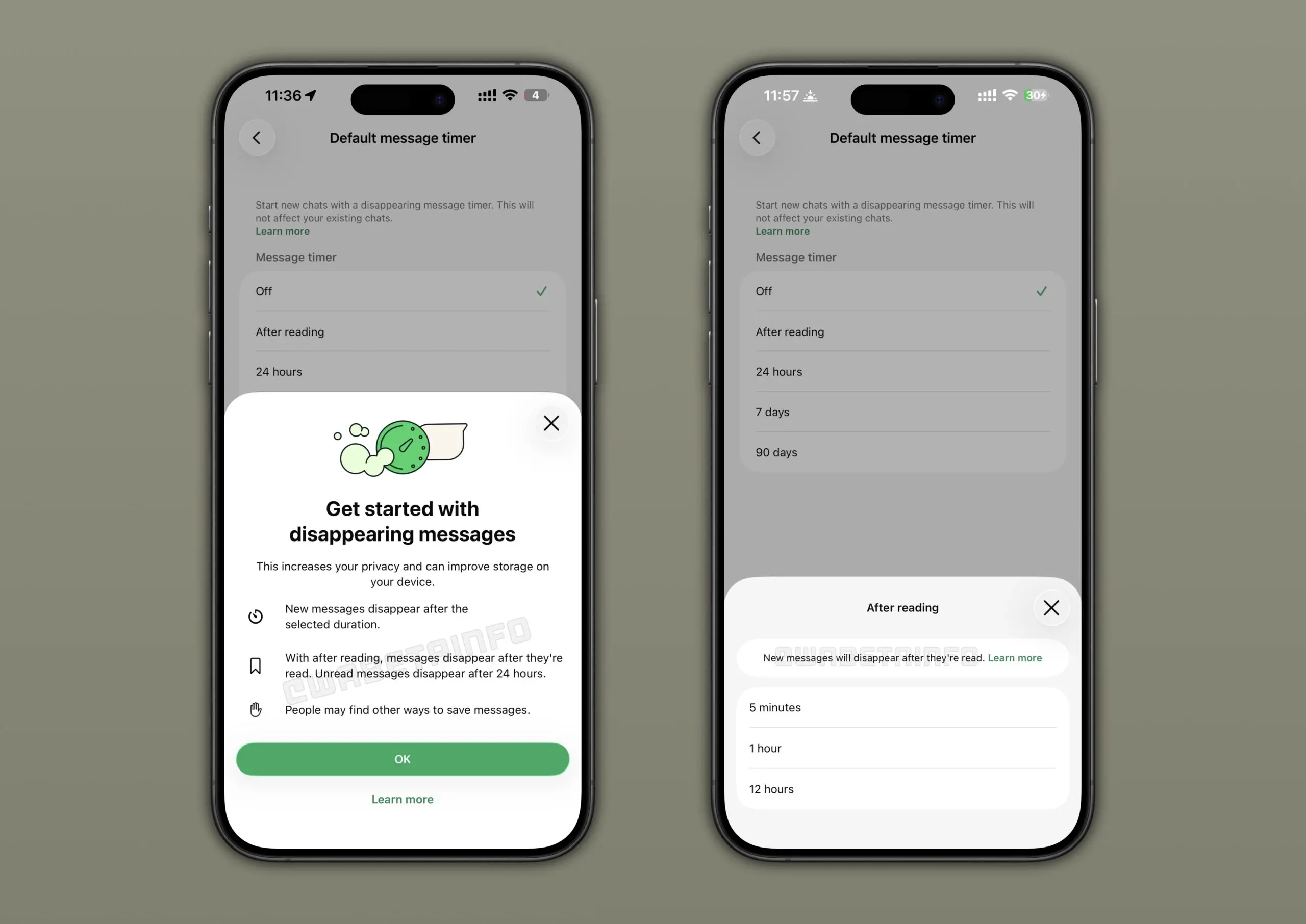WhatsApp remove after reading