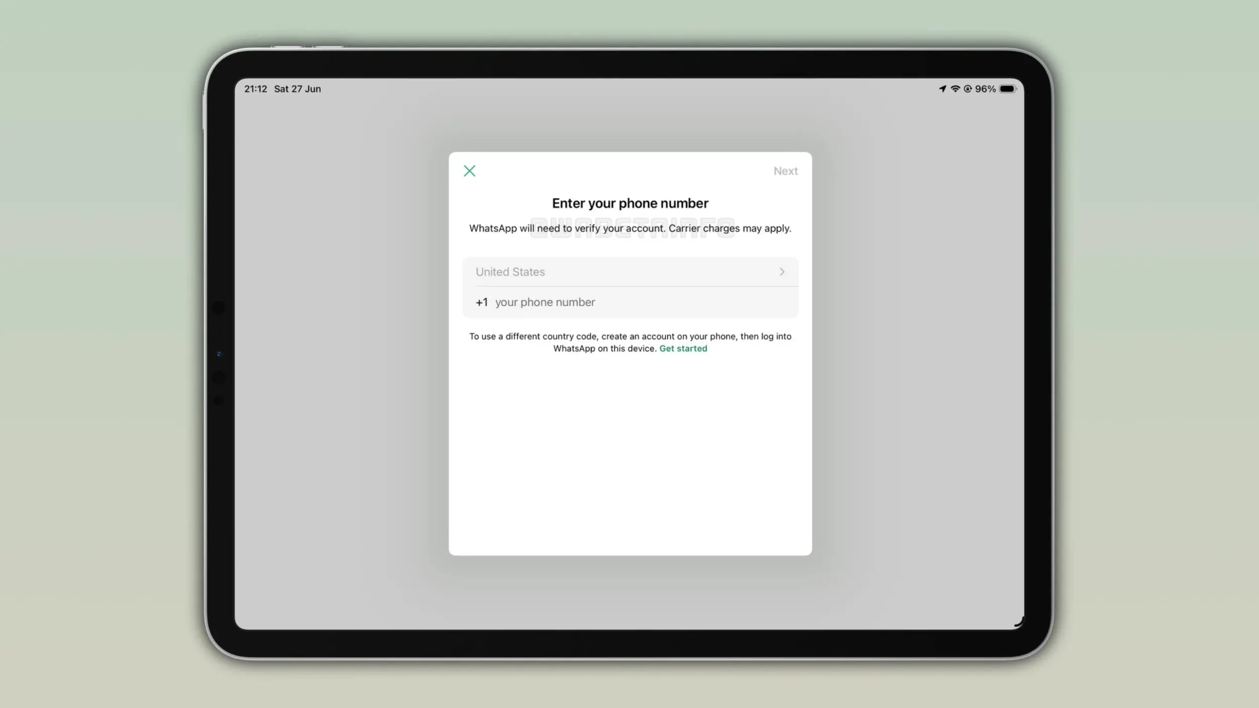 WhatsApp iPad primair apparaat