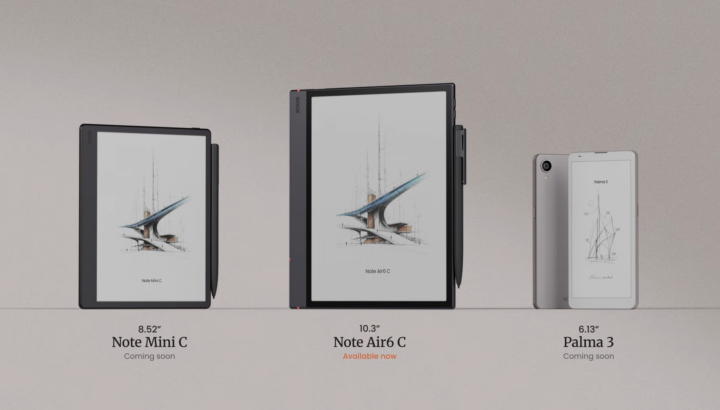 Boox Note Mini C, Note Air6 C en Palma 3